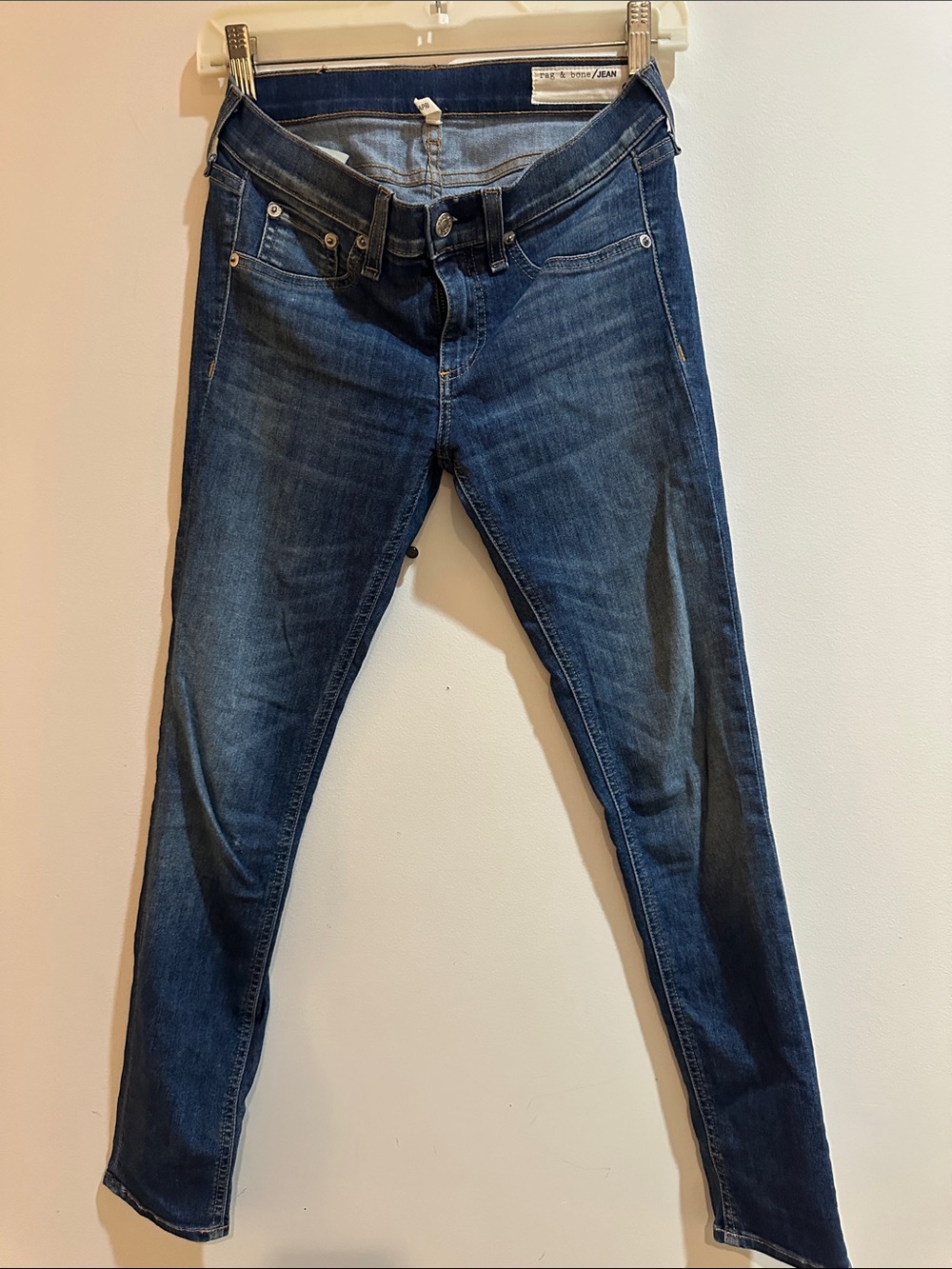 rag & bone Women's Skinny Jeans in Dark Blue Wash